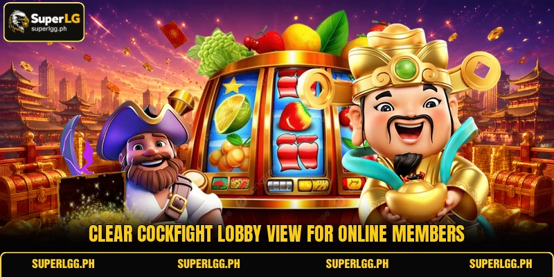 Clear cockfight lobby view for online members Clear cockfight lobby view for online members