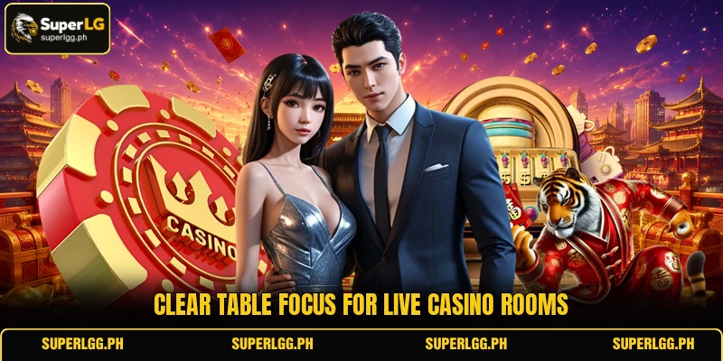 Clear table focus for live casino rooms Clear table focus for live casino rooms