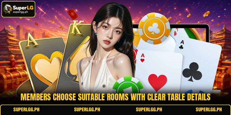 Members choose suitable rooms with clear table details Members choose suitable rooms with clear table details