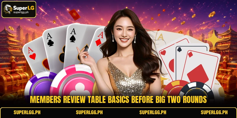 Members review table basics before Big Two rounds Members review table basics before Big Two rounds