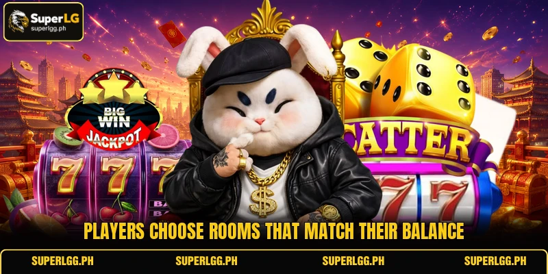 Players choose rooms that match their balance Players choose rooms that match their balance