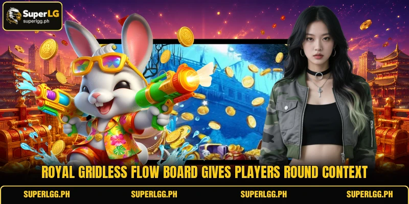 Royal Gridless Flow board gives players round context Royal Gridless Flow board gives players round context