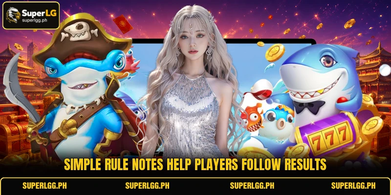 Simple rule notes help players follow results Simple rule notes help players follow results